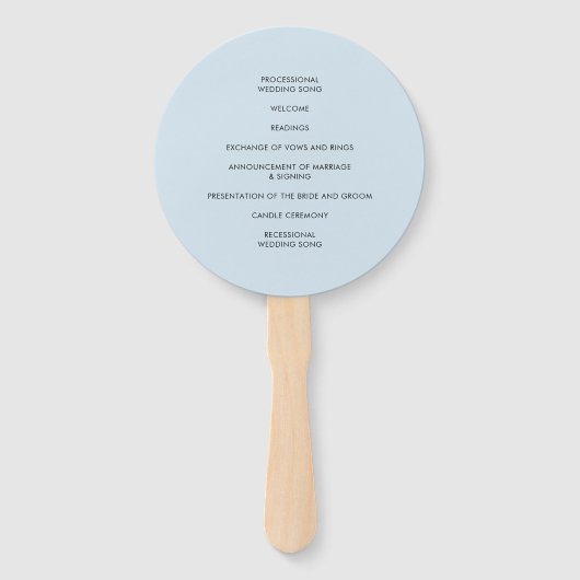 WEDDING PROGRAMM Modernes niedliches Fingerabdruck Fächer (Rückseite)