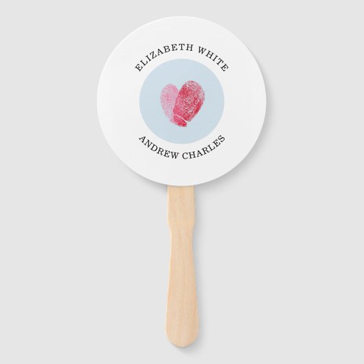 WEDDING PROGRAMM Modernes niedliches Fingerabdruck Fächer (Vorderseite)