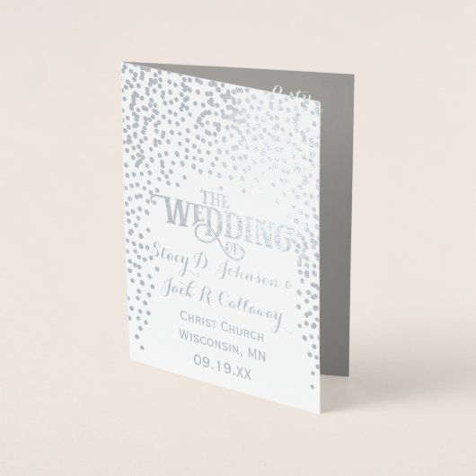 WEDDING PROGRAMM Silver Foil Wedding Confetti (Vorderseite)