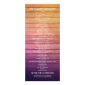 Wedding Programs Card Champagne Glass Wood Light Werbekarte (Hinten)