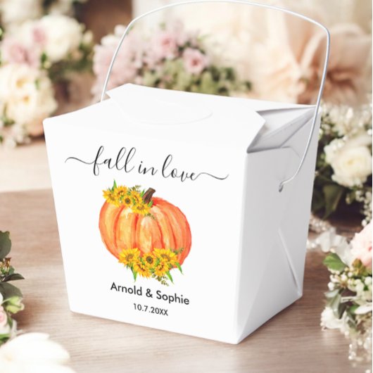 Wedding Pumpkin Orange White Floral Fall Geschenkschachtel