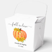 Wedding Pumpkin Orange White Floral Fall Geschenkschachtel (Vorderseite)