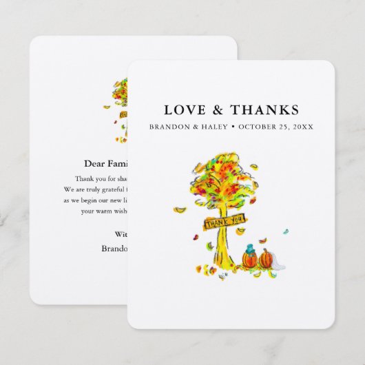 Wedding Pumpkins Dankeskarte (Vorne/Hinten)