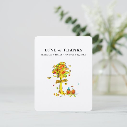 Wedding Pumpkins Dankeskarte (Stehend Vorderseite)