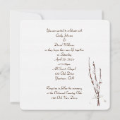 Wedding Pussy Willow Wreath Einladung (Rückseite)