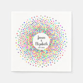 Wedding Rainbow Confetti Serviette (Vorderseite)