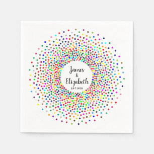 Wedding Rainbow Confetti Serviette