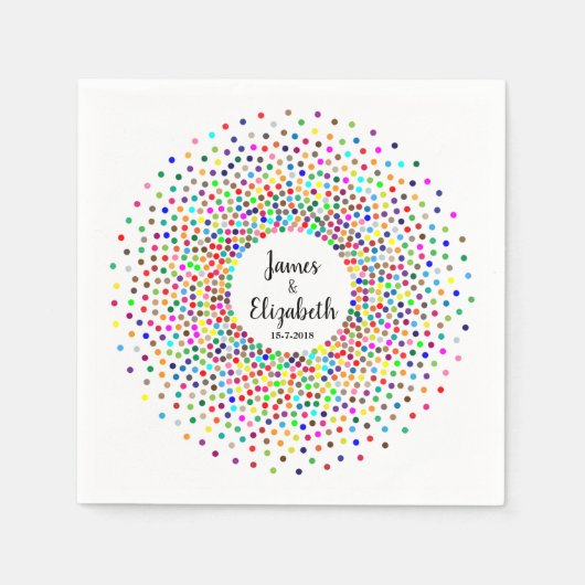 Wedding Rainbow Confetti Serviette (Vorderseite)