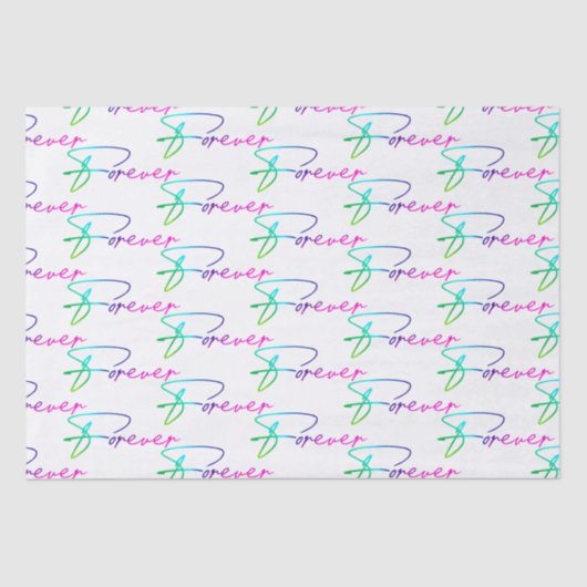 Wedding Rainbow Forever Script Seidenpapier (Vorderseite)