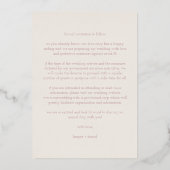 Wedding Real Rose Gold Effect World Map Folieneinladung (Rückseite)