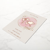 Wedding Real Rose Gold Effect World Map Folieneinladung (Gedreht)