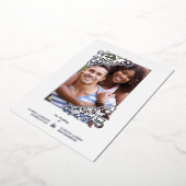 Wedding Real Silver Effect Fancy Overlay Floral Folieneinladung (Gedreht)