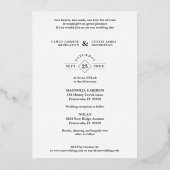 Wedding Real Silver Effect Fancy Overlay Floral Folieneinladung (Rückseite)