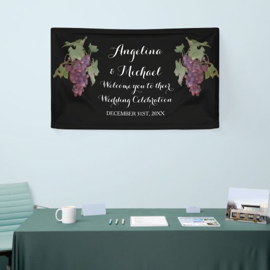 Wedding Reception Banner Wine Grape Winery Wedding (Messeveranstaltung)