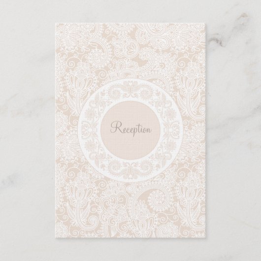 Wedding Reception Card Champagne Elfenbeinspitze Begleitkarte (Vorderseite)