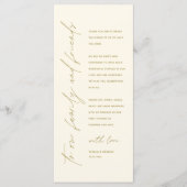 Wedding Reception Dinner Modern Thank You Card Programm (Vorderseite)