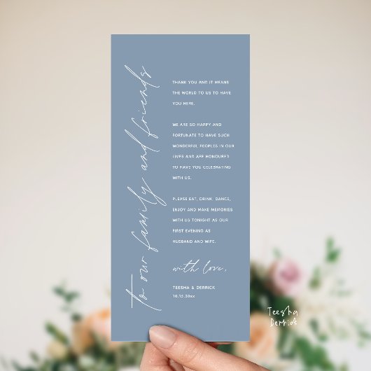 Wedding Reception Dinner Modern Thank You Card Programm