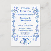 Wedding Reception Invitation Blue Sapphire Bells Begleitkarte (Vorderseite)