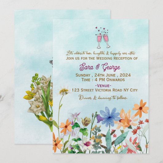 Wedding Reception Invitations Einladung (Vorne/Hinten)