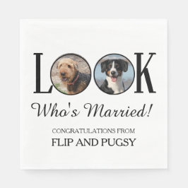 Wedding Reception Napkins with Dog or Pets Photo Serviette
