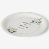 Wedding Reception Newlyweds Names and Date Pappteller (Schrägansicht)