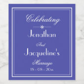 "Wedding Reception" Script Beautiful Blue Wedding Weinetikett (Einzelnes Label)