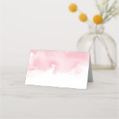 WEDDING RECEPTION Stilvolle Aquarellfarbe Rosa Platzkarte (Rückseite)