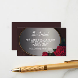 Wedding Red Blush Floral Silver Gray Mirror Detail Begleitkarte