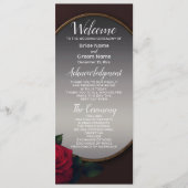 Wedding Red Blush Floral Silver Gray Mirror Programm (Vorderseite)