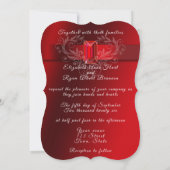 Wedding Red Satin Ribbon Sparkling Ruby Einladung (Rückseite)