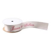 Wedding Red Script Blush Pink Simple Calligraphy Satinband (Spule)