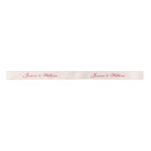 Wedding Red Script Blush Pink Simple Calligraphy Satinband (Vorderseite)