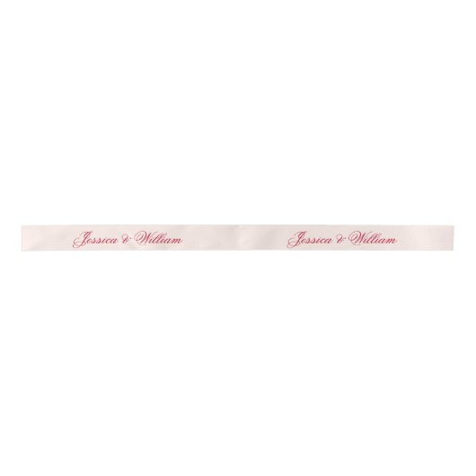Wedding Red Script Blush Pink Simple Calligraphy Satinband (Vorderseite)