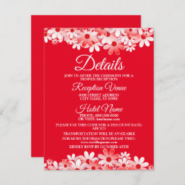 Wedding Red White Floral Detail Enclosure Begleitkarte