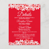 Wedding Red White Floral Detail Enclosure Begleitkarte (Vorderseite)