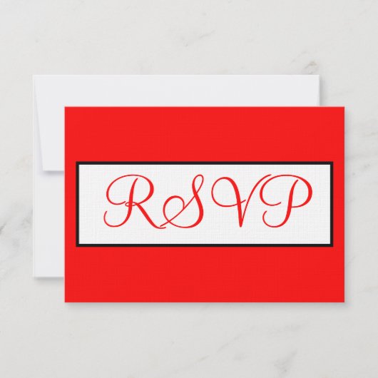 Wedding Red White UAWG RSVP Karte (Vorderseite)