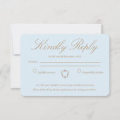 Wedding Regency Era Blue Monogram Elegant Wedding RSVP Karte (Vorderseite)