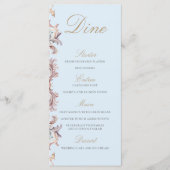 Wedding Regency Era Blue Monogram Monogram Menu Menükarte (Vorderseite)