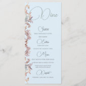 Wedding Regency Era Blue Monogram Monogram Menu Menükarte (Vorderseite)