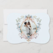 Wedding Regency Era Foto Blue Monogram Save The Date (Rückseite)