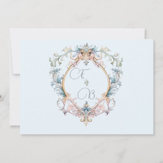 Wedding Regency Monogram Elegant Save the Date (Rückseite)
