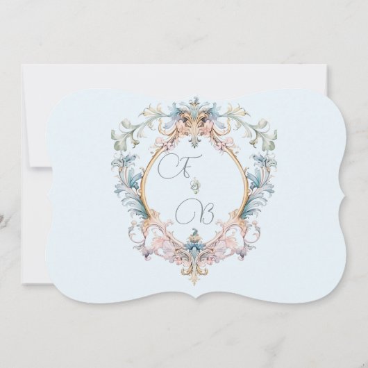Wedding Regency Monogram Elegant Save the Date (Rückseite)