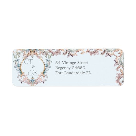 Wedding Regency Monogram Wappen Vintag Theme (Vorne)