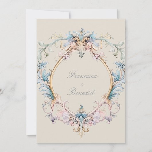 Wedding Regency Vintage Viktorianische Einladung (Rückseite)