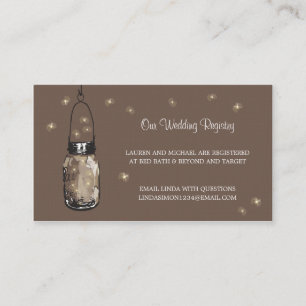 Wedding Registry Card Mason Jar & Fireflies Begleitkarte