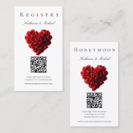 Wedding Registry-Heart Shaped Red Roses- Visitenkarte