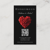 Wedding Registry-Heart Shaped Red Roses- Visitenkarte (Rückseite)