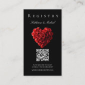 Wedding Registry-Heart Shaped Red Roses- Visitenkarte (Vorderseite)