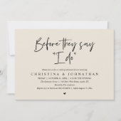 Wedding Rehearsal Dinner, Before They Say "I Do" Einladung (Vorderseite)