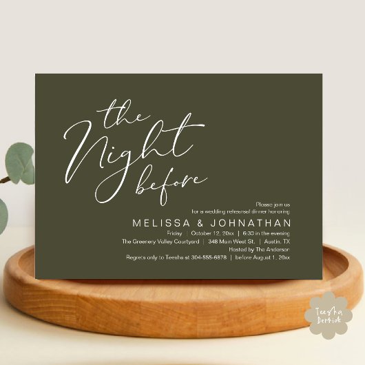 Wedding Rehearsal Dinner The Night Before Einladung